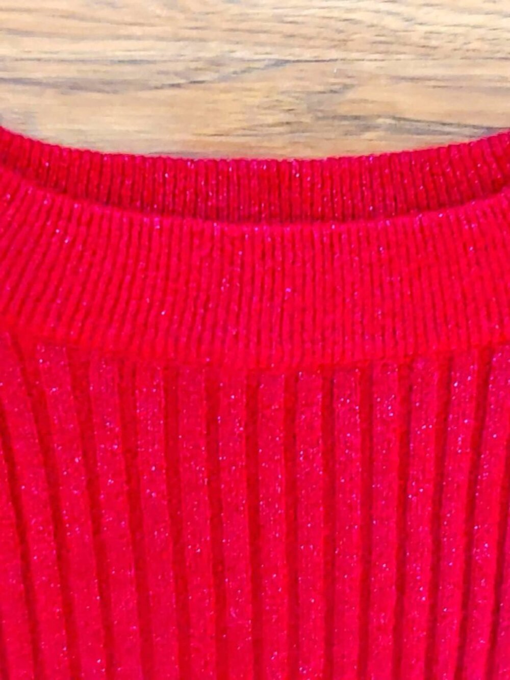 Women's Designer Originals Red Bell Sleeve Scoop Neck Ribbed Pullover Sweater XL